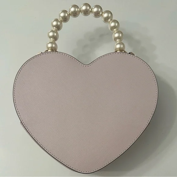 🎉 3X HP 🎉 Kate Spade Love Shack Lilac Purple Heart Bag with Faux Pearl Handle - Picture 2 of 6